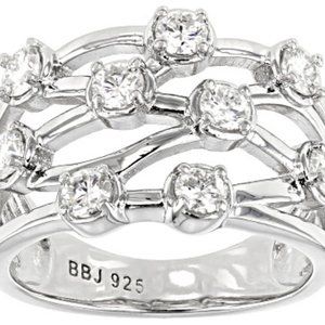Moissanite Platineve Ring .90ctw DEW